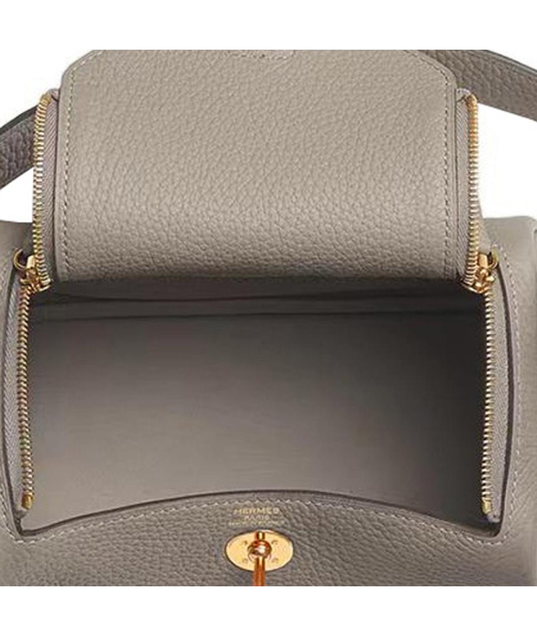 HERMES Бежевая кожаная сумка через плечо, фото 4