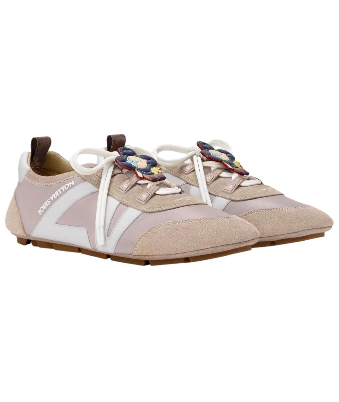 LOUIS VUITTON Бежевые замшевые кеды, фото 3