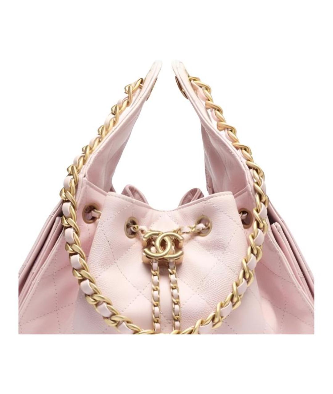 CHANEL Розовая кожаная сумка через плечо, фото 4