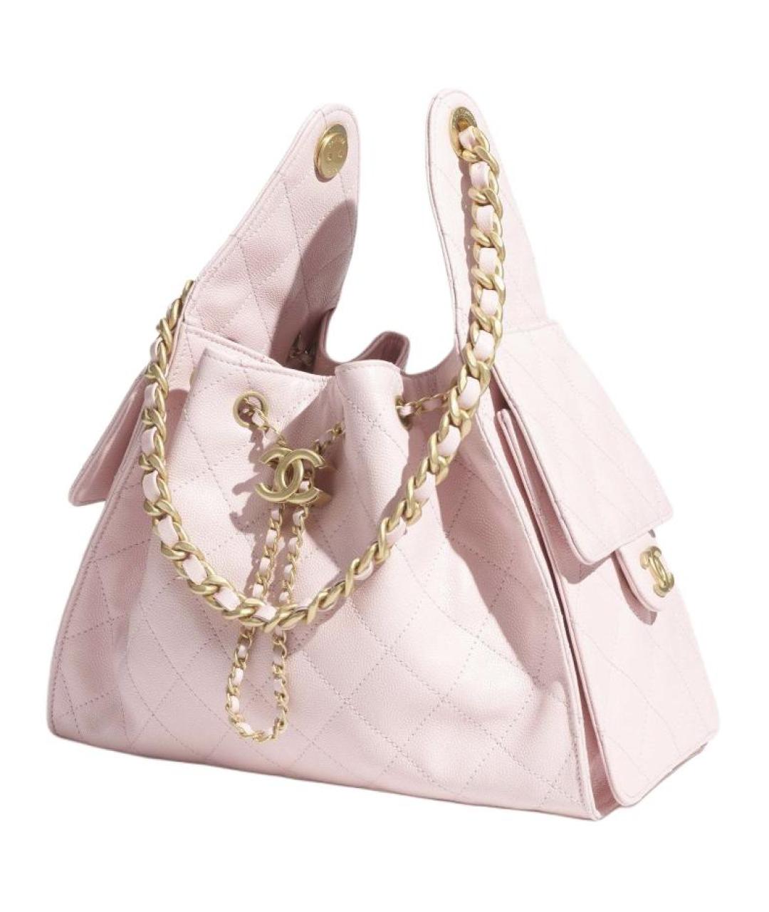 CHANEL Розовая кожаная сумка через плечо, фото 2