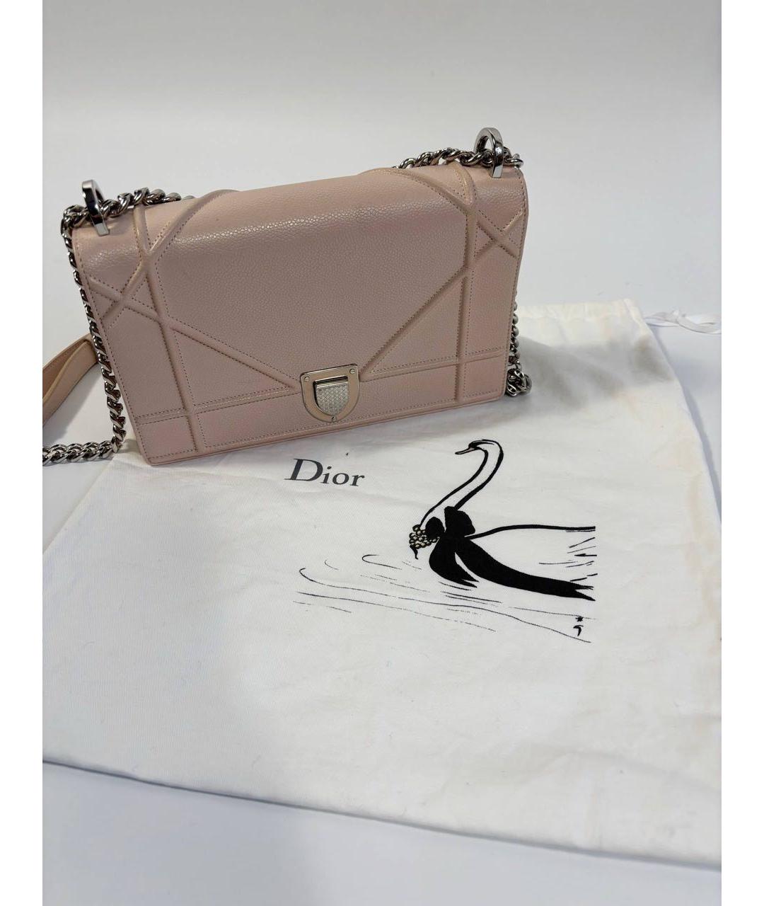 CHRISTIAN DIOR Розовая кожаная сумка через плечо, фото 3