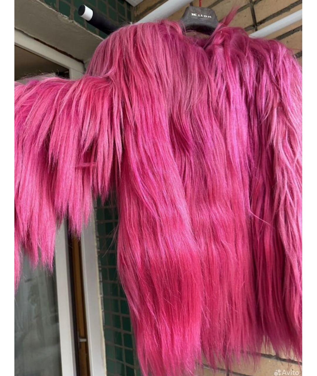 GUCCI Коралловая меховая шуба, фото 7