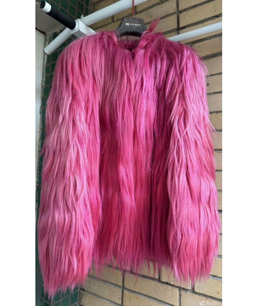 GUCCI Коралловая меховая шуба, фото 8