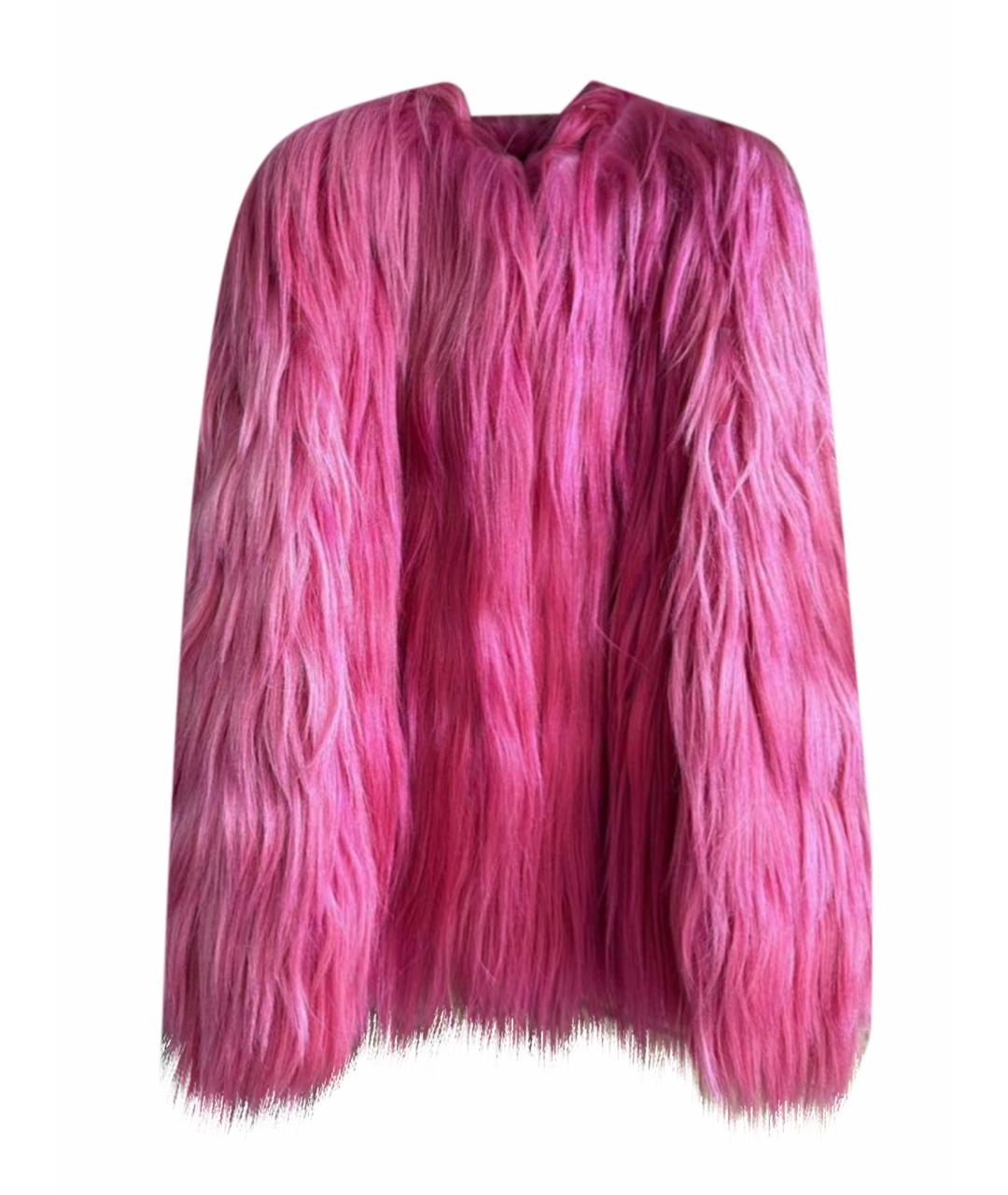 GUCCI Коралловая меховая шуба, фото 1