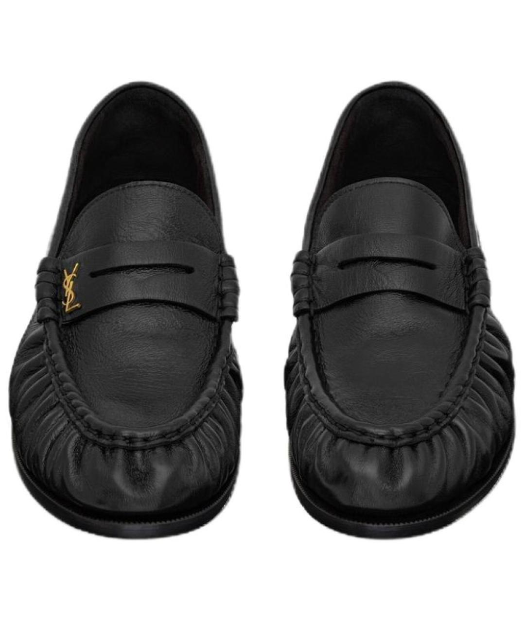 SAINT LAURENT Черные кожаные лоферы, фото 5