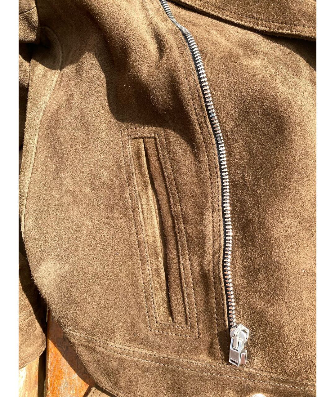 SAINT LAURENT Коричневая замшевая куртка, фото 8