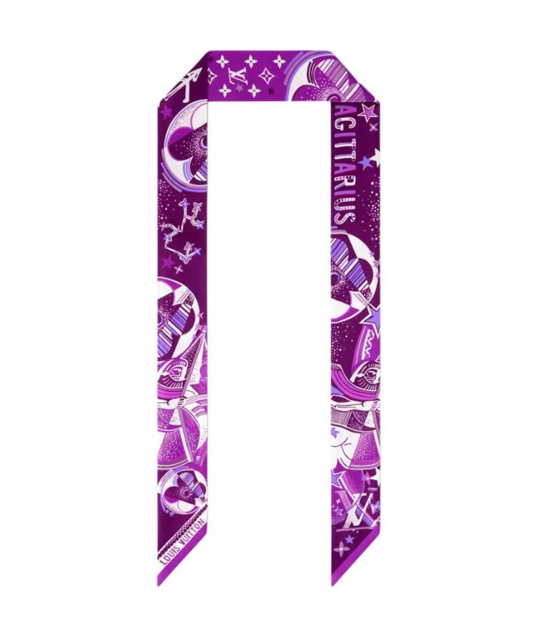 LOUIS VUITTON Фиолетовый шелковый платок, фото 2