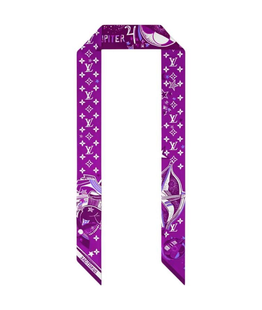 LOUIS VUITTON Фиолетовый шелковый платок, фото 1