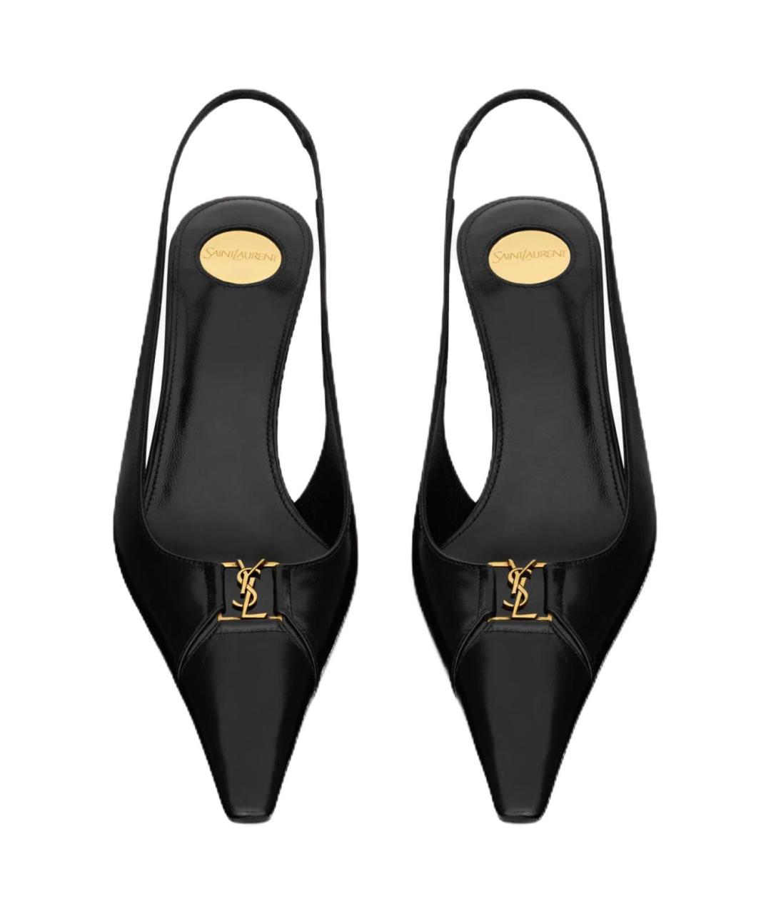 SAINT LAURENT Черные кожаные туфли, фото 5
