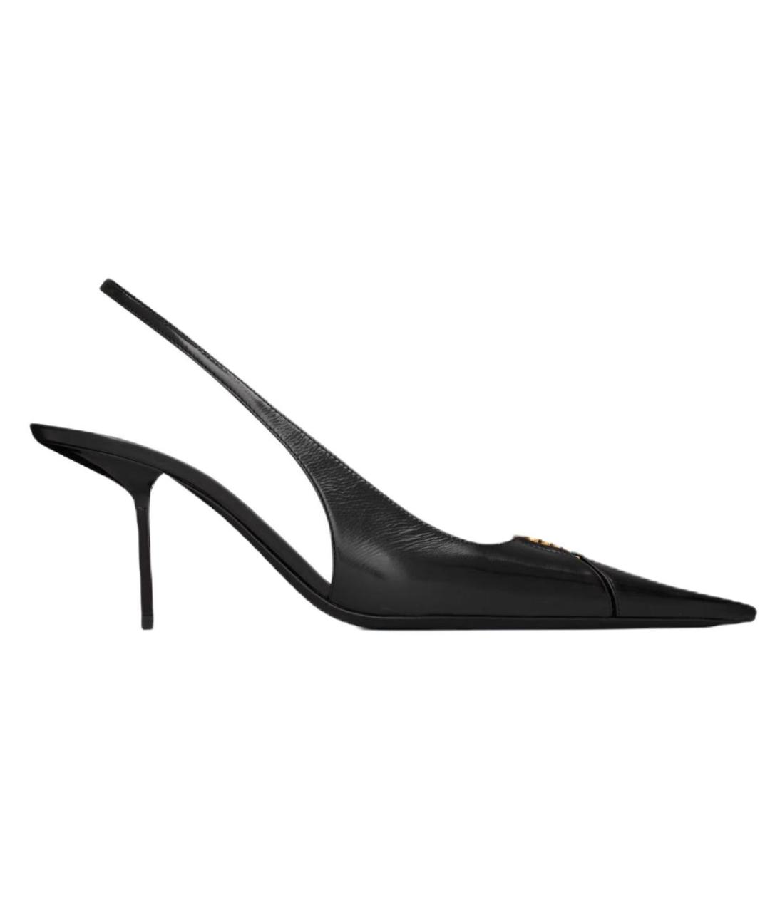 SAINT LAURENT Черные кожаные туфли, фото 1