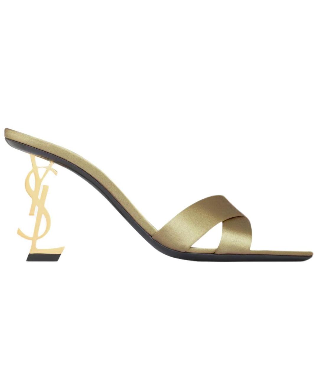 SAINT LAURENT Бежевые текстильные сандалии, фото 1