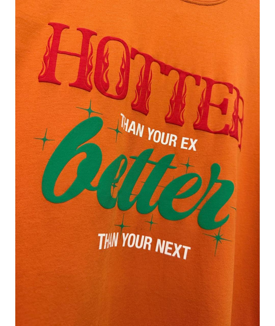 VETEMENTS Оранжевая хлопковая футболка, фото 4