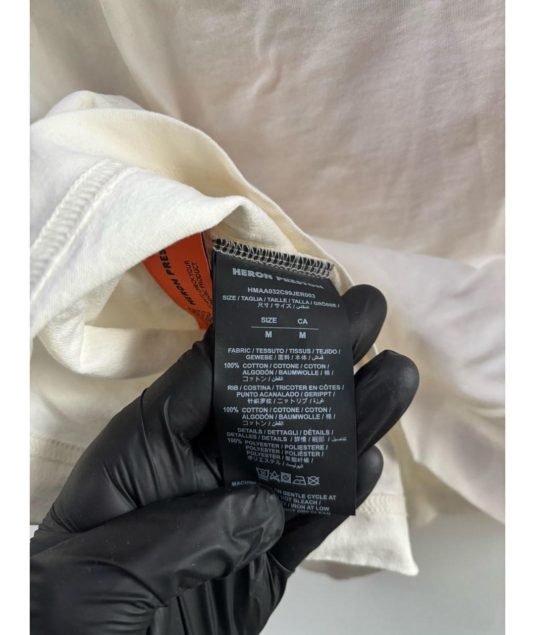 HERON PRESTON Белая хлопковая футболка, фото 5