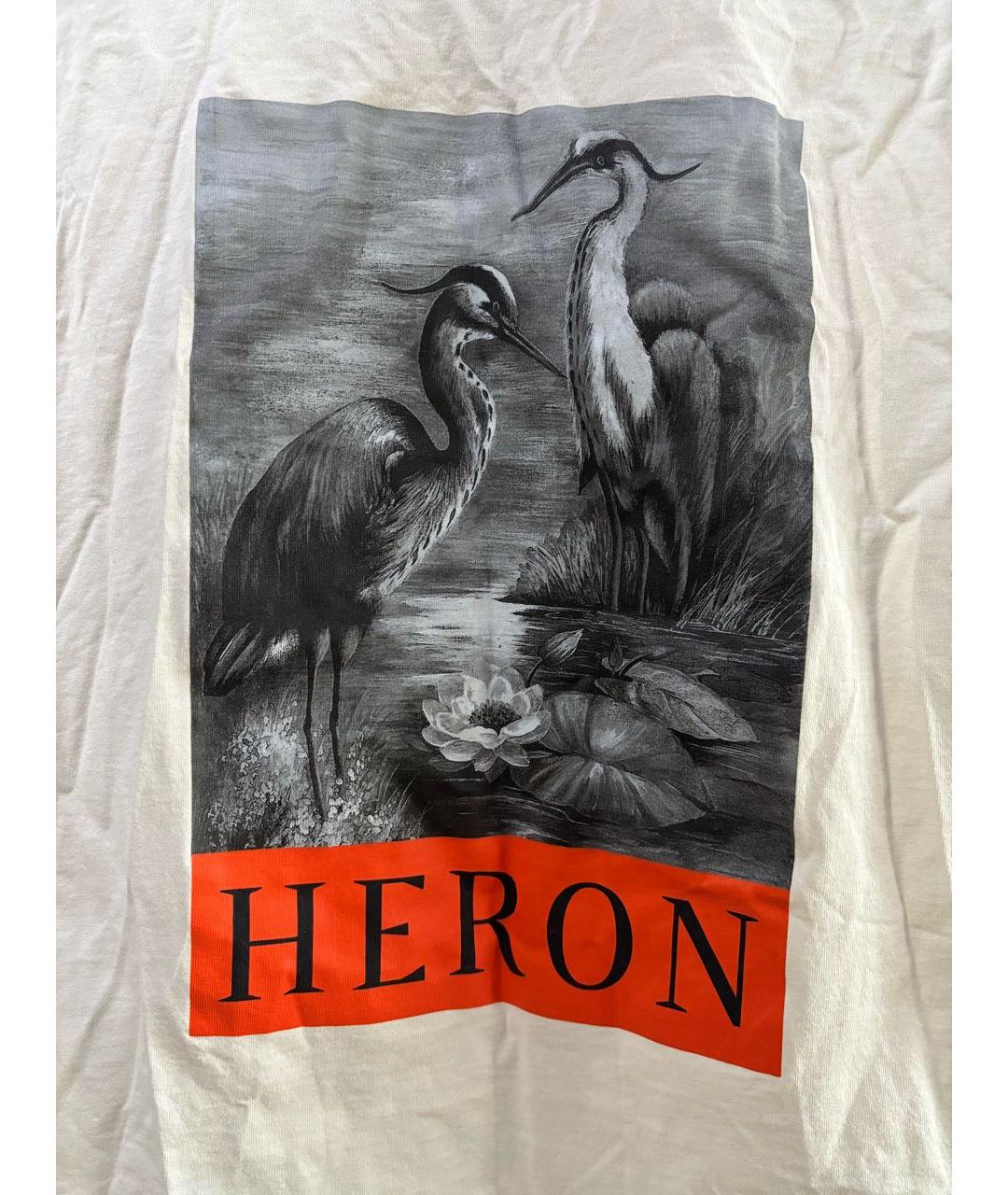 HERON PRESTON Белая хлопковая футболка, фото 2