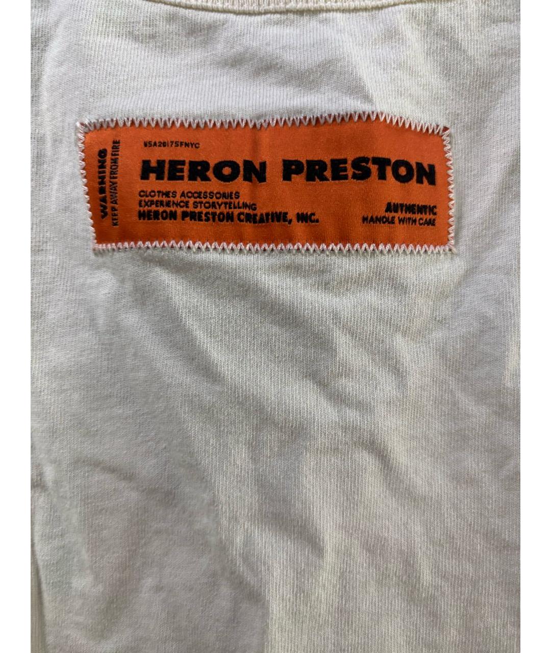 HERON PRESTON Белая хлопковая футболка, фото 4