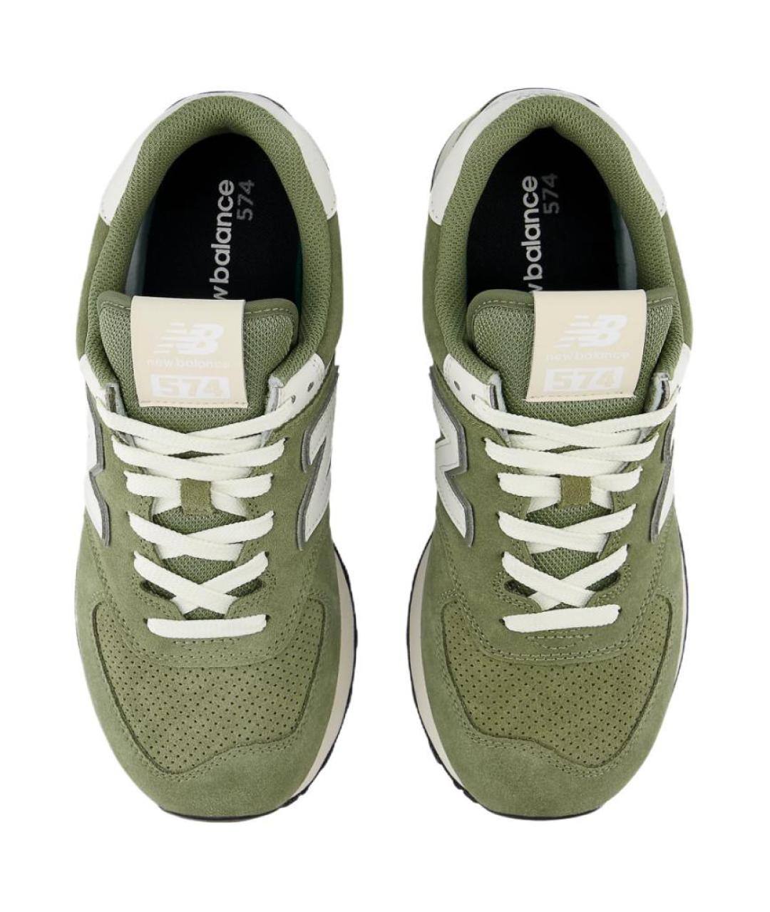 NEW BALANCE Зеленые замшевые кроссовки, фото 3