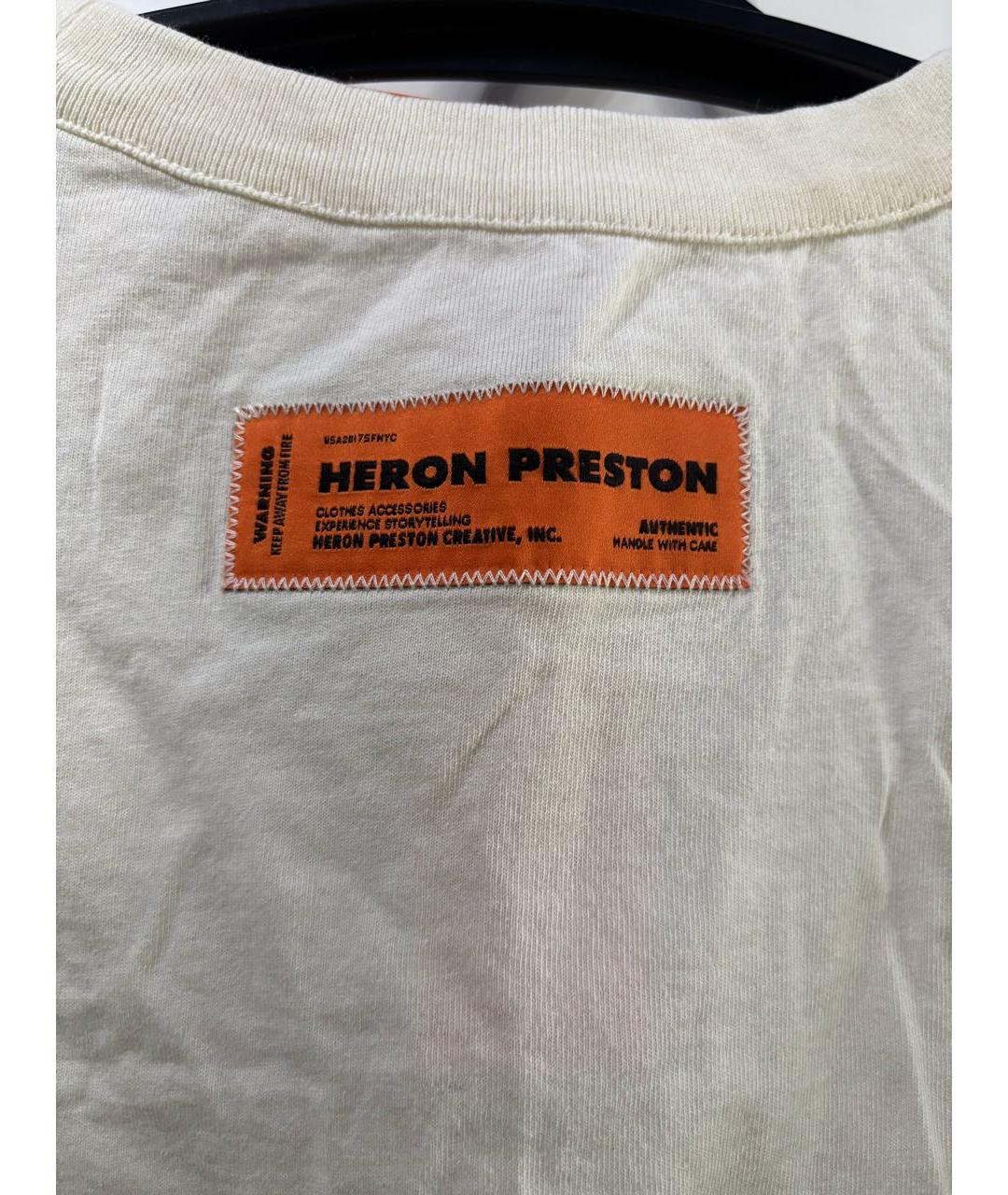 HERON PRESTON Белая хлопковая футболка, фото 4