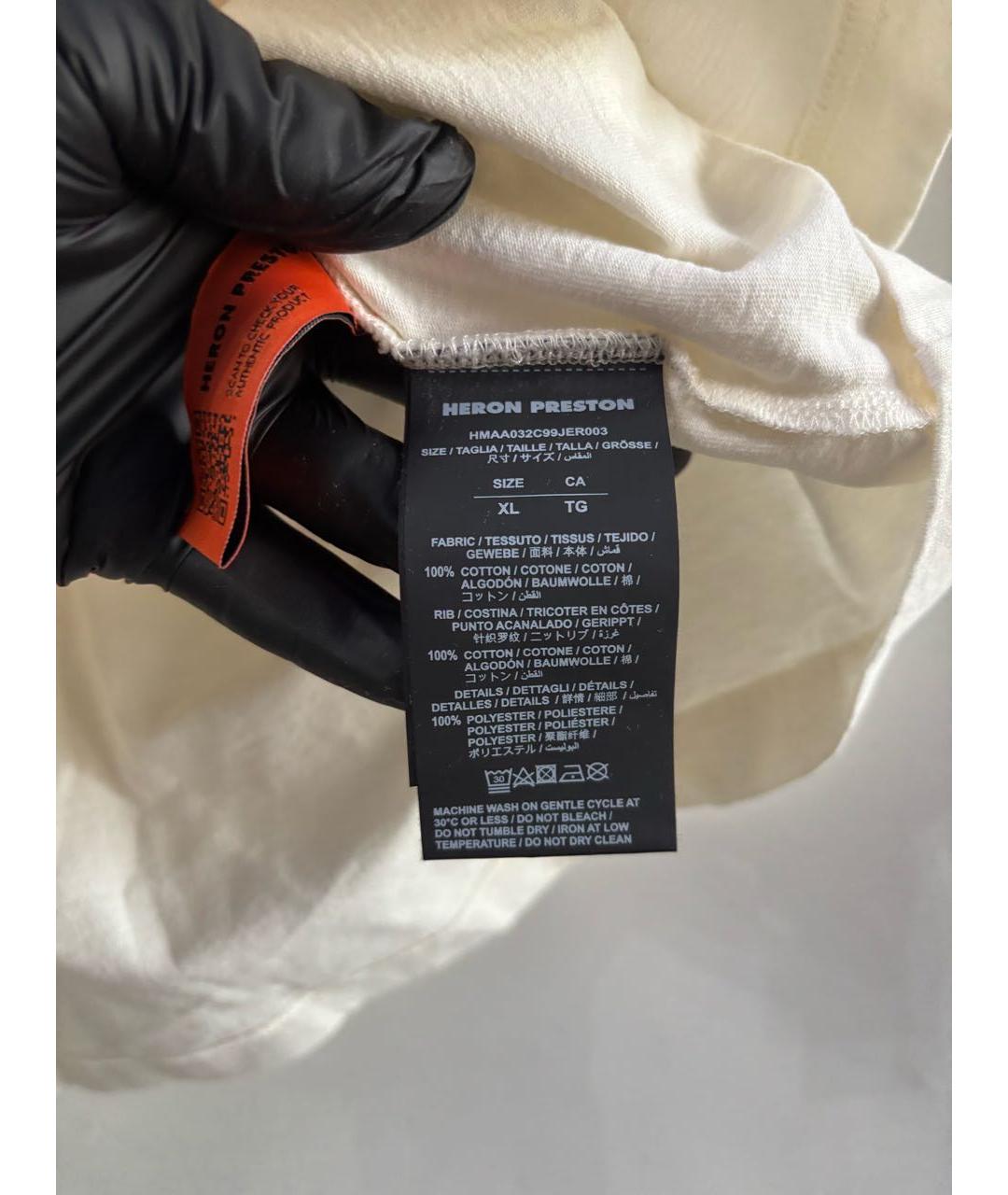 HERON PRESTON Белая хлопковая футболка, фото 5