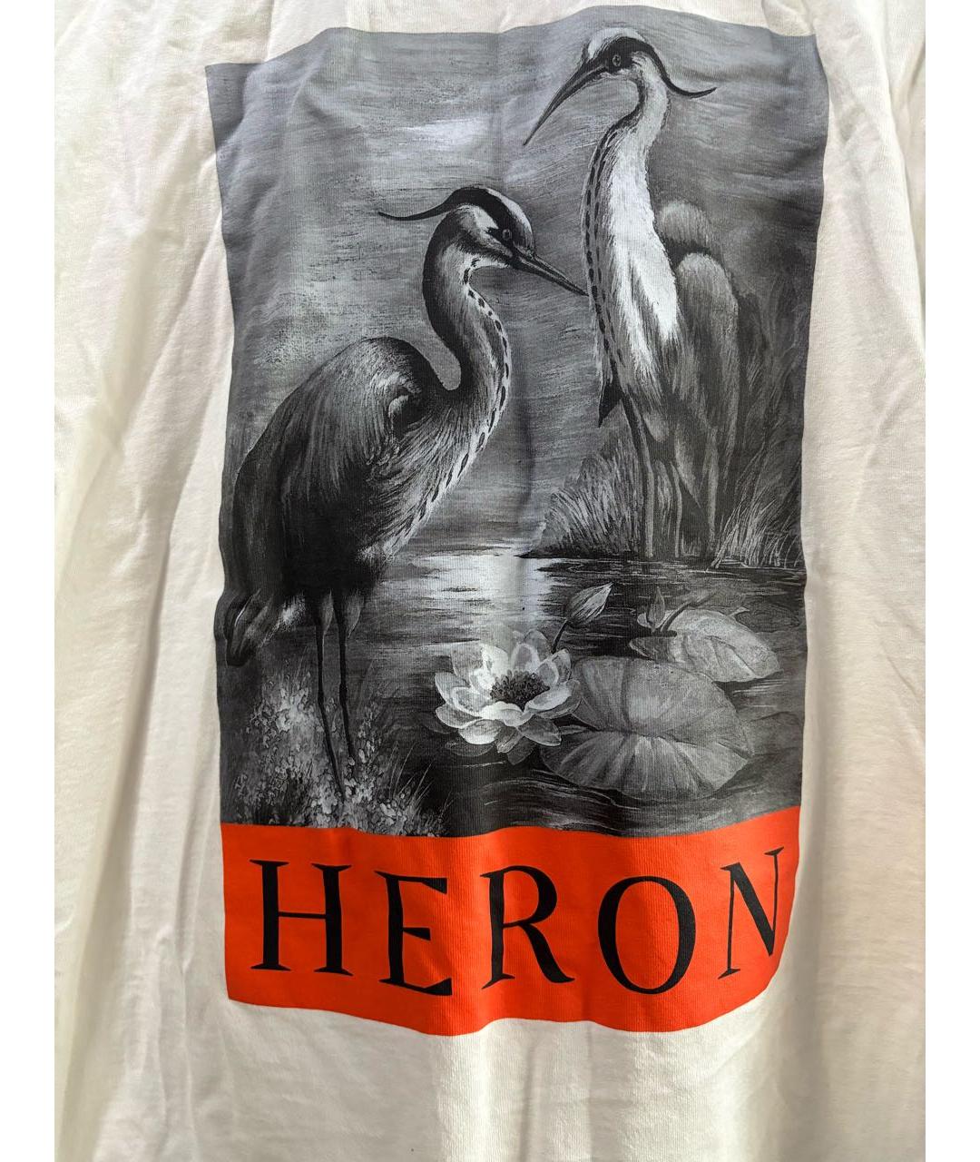 HERON PRESTON Белая хлопковая футболка, фото 2