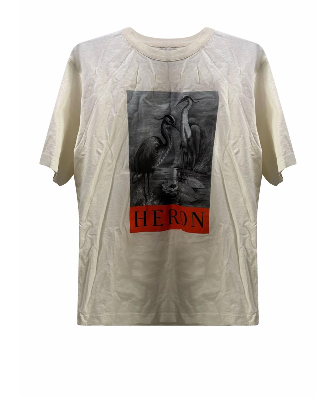 HERON PRESTON Белая хлопковая футболка, фото 1