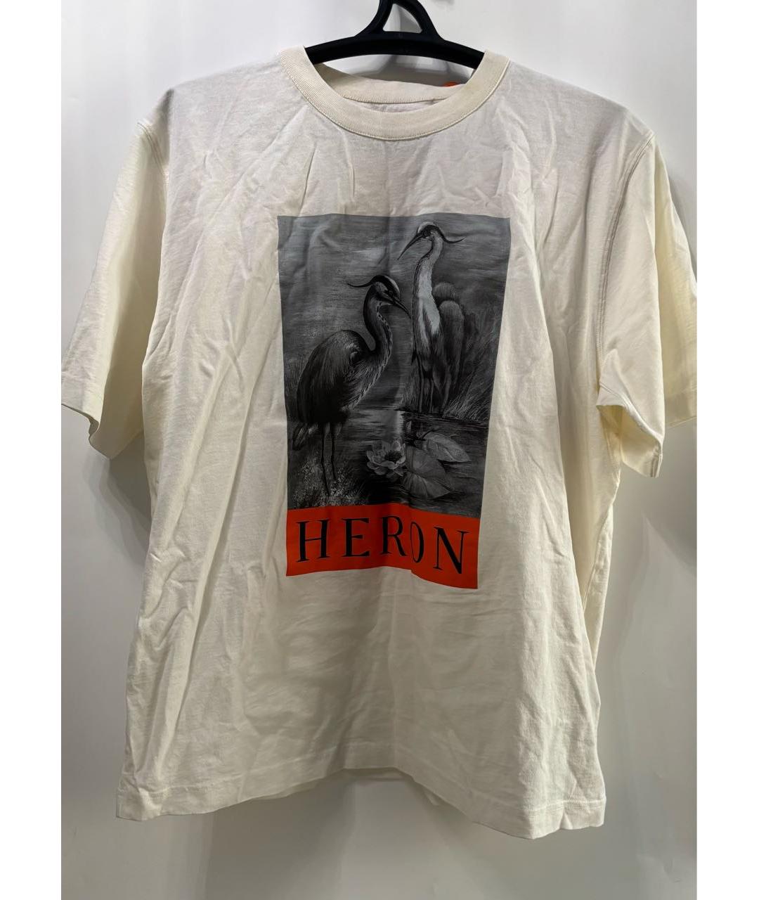 HERON PRESTON Белая хлопковая футболка, фото 8