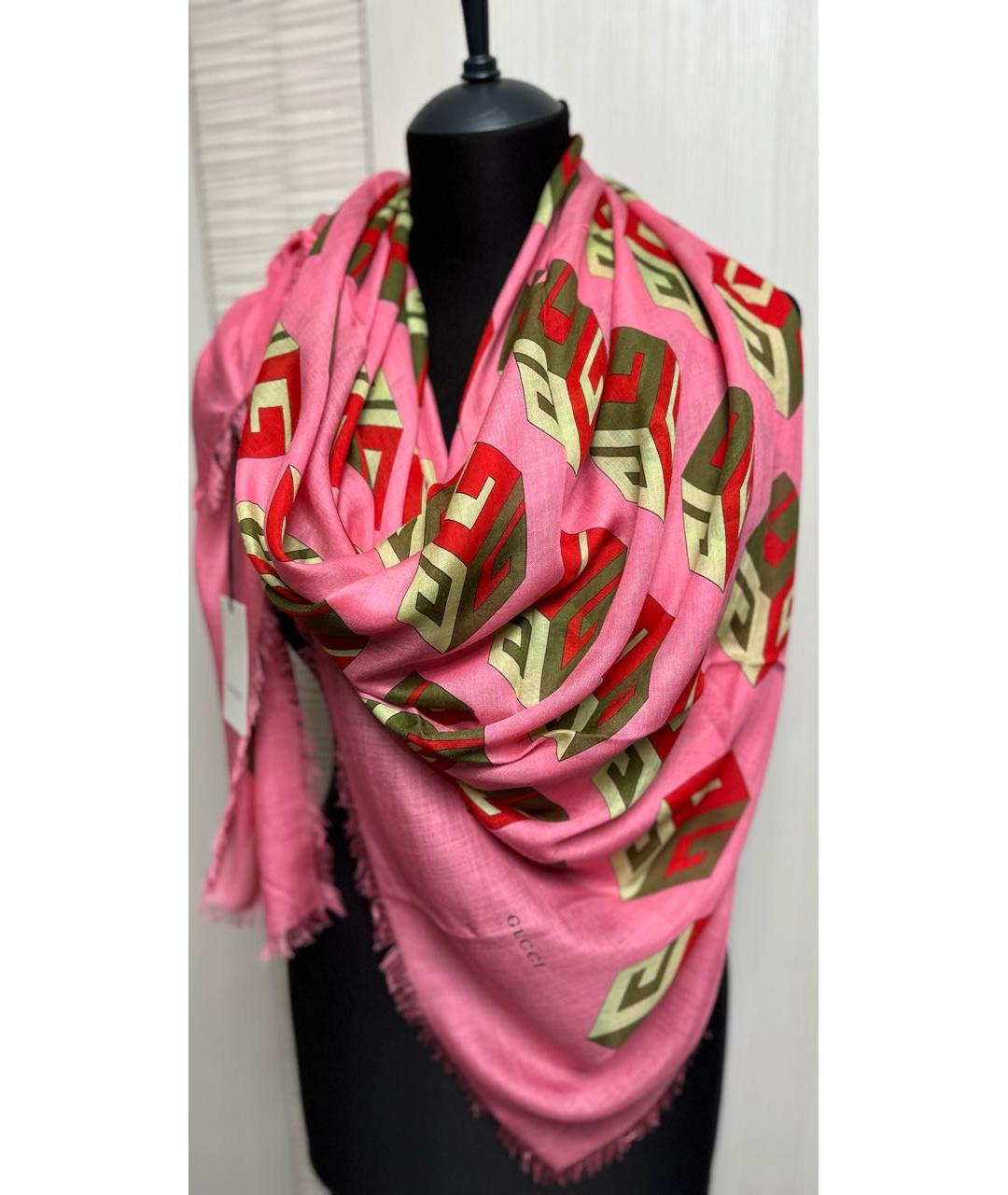 GUCCI Розовый платок, фото 8