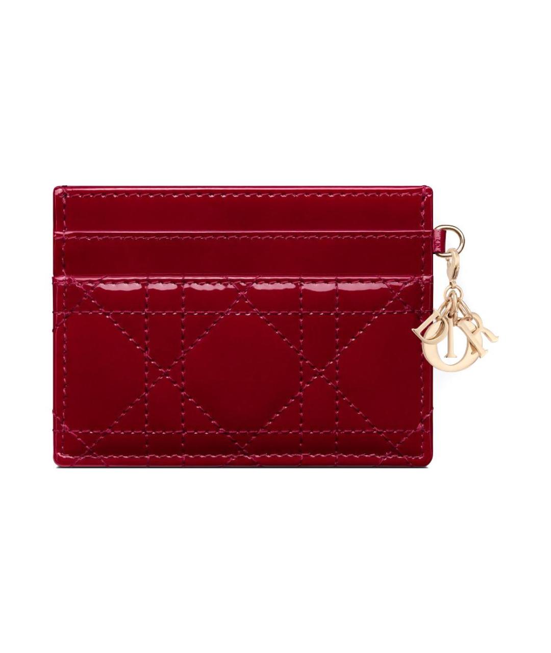 CHRISTIAN DIOR Красный кардхолдер из лакированной кожи, фото 2