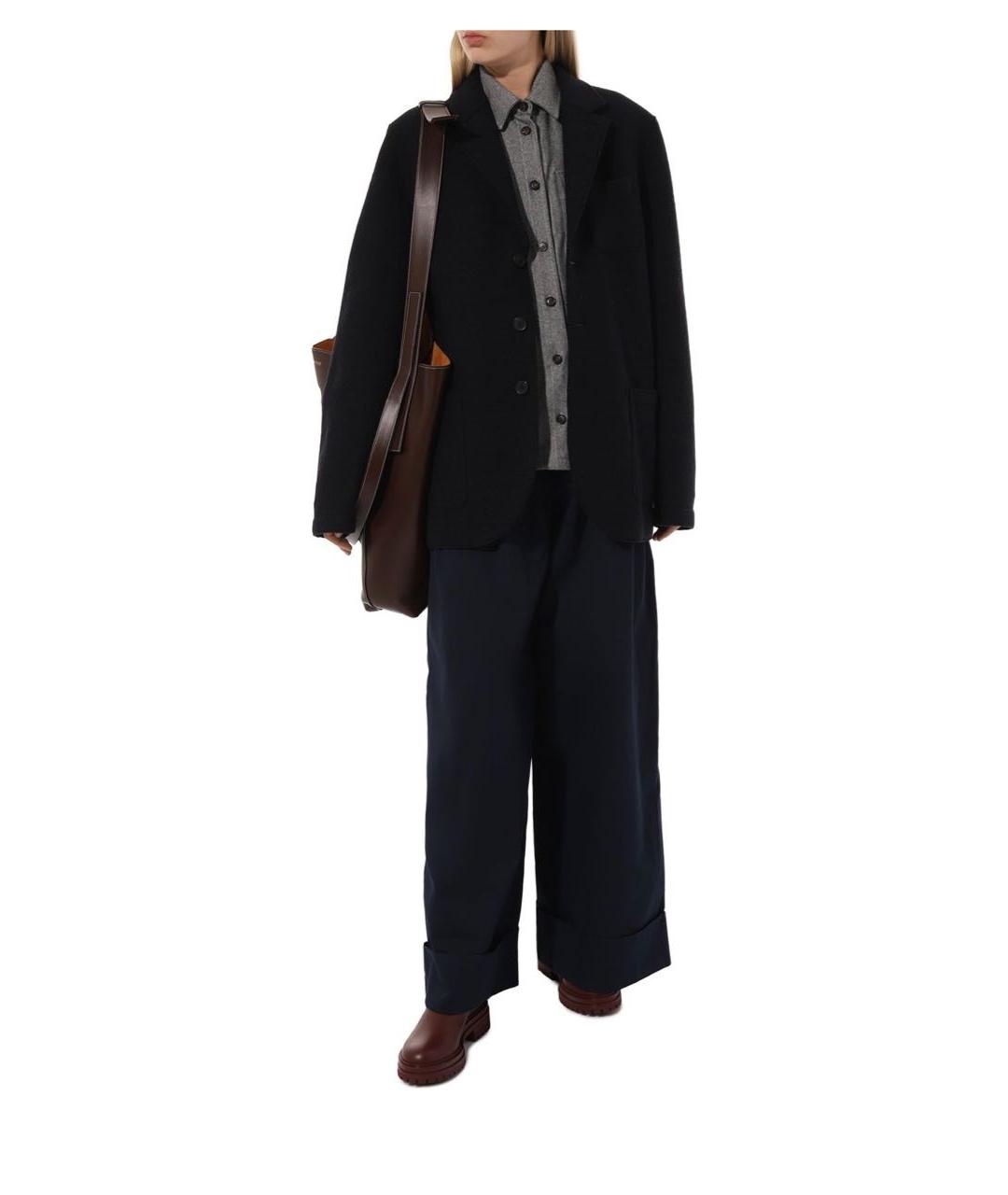 CO Темно-синие хлопковые брюки широкие, фото 7