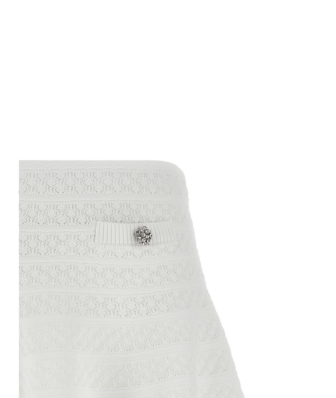 SELF-PORTRAIT Белая вискозная юбка мини, фото 2