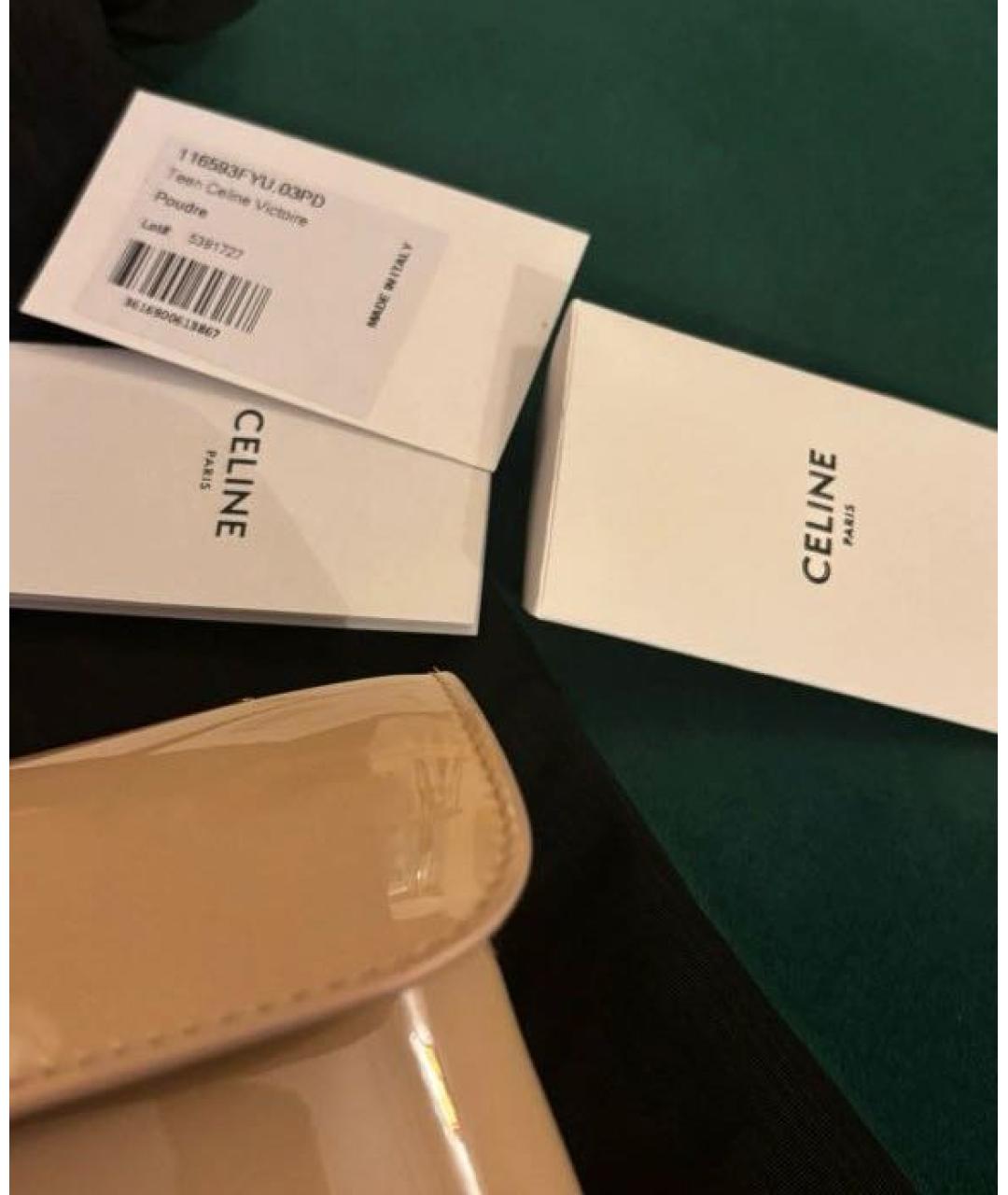 CELINE Розовая сумка через плечо из лакированной кожи, фото 8