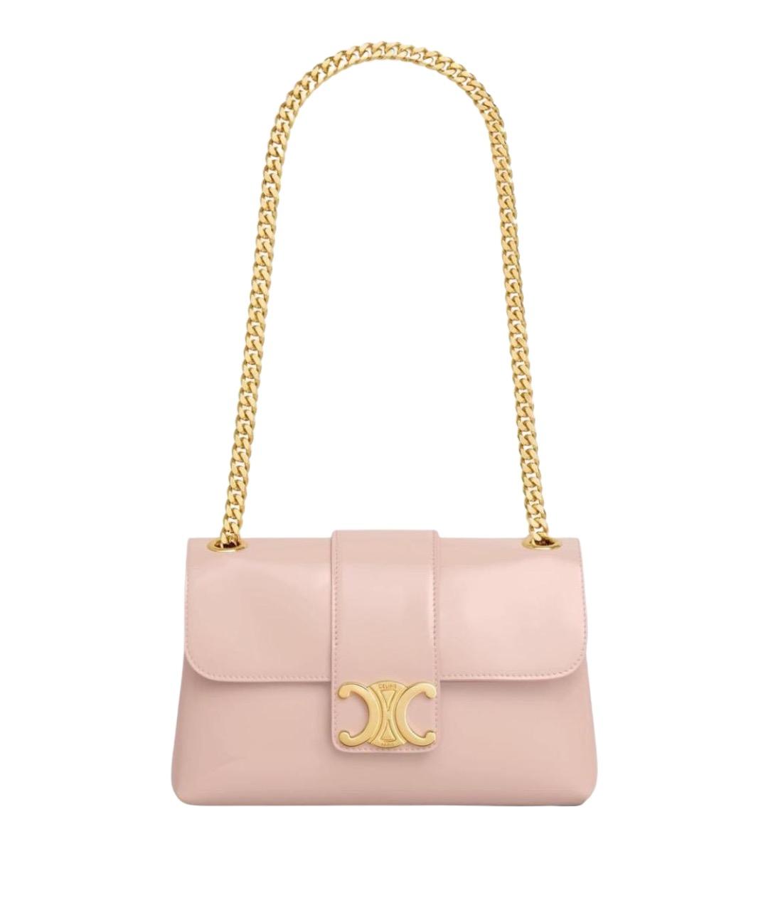 CELINE Розовая сумка через плечо из лакированной кожи, фото 1