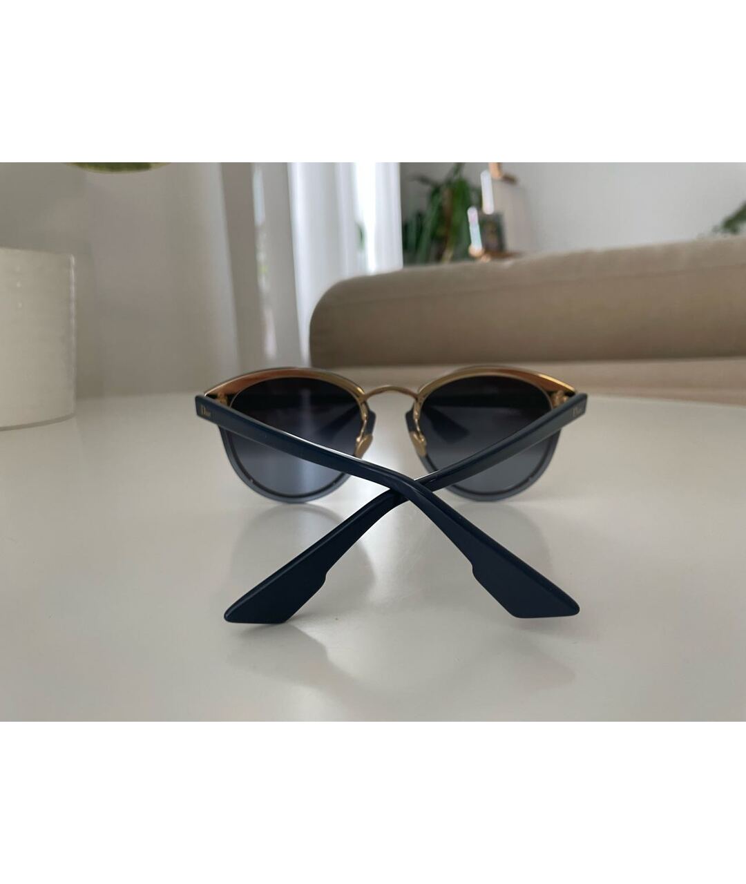 CHRISTIAN DIOR Синие пластиковые солнцезащитные очки, фото 4