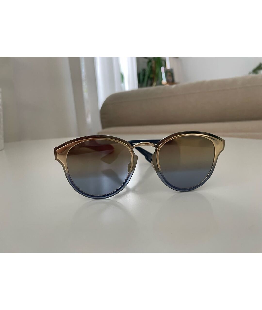 CHRISTIAN DIOR Синие пластиковые солнцезащитные очки, фото 3