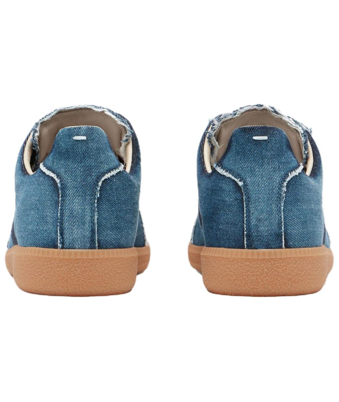 MAISON MARGIELA Синие текстильные низкие кроссовки / кеды, фото 5