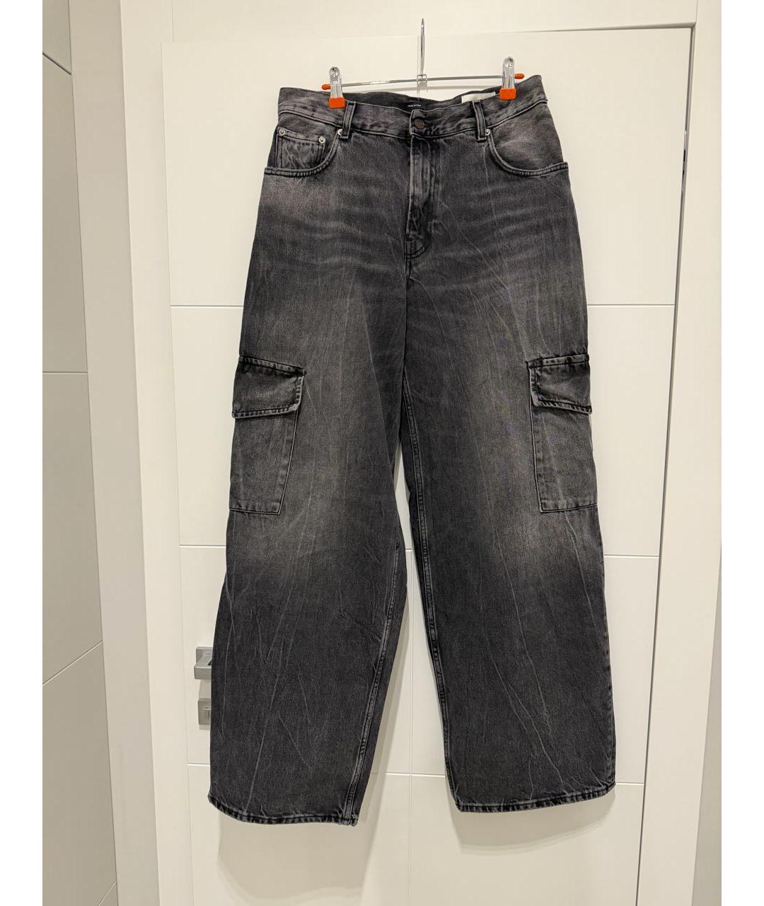 HAIKURE Серые хлопковые прямые джинсы, фото 3