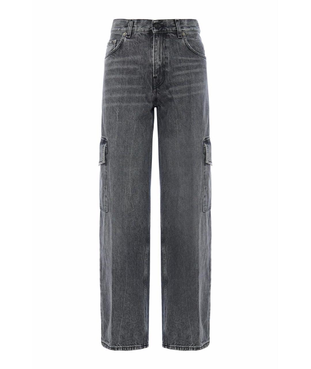 HAIKURE Серые хлопковые прямые джинсы, фото 9