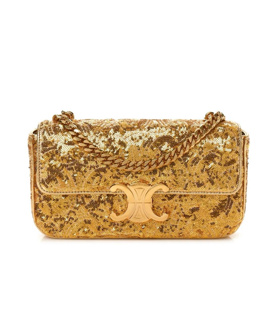 CELINE Золотая сумка через плечо, фото 7