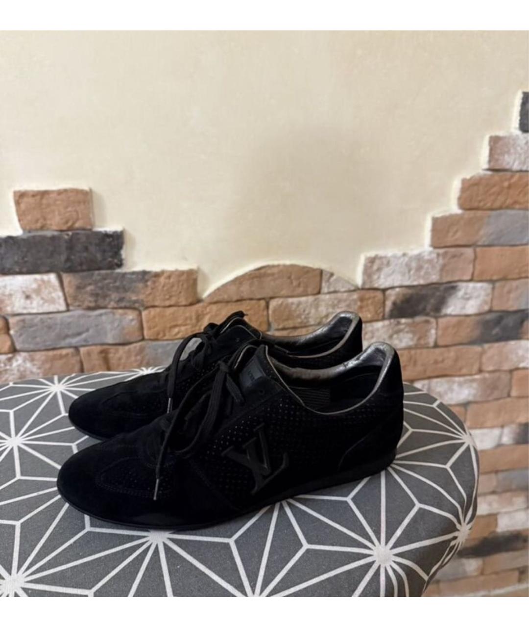 LOUIS VUITTON Черные замшевые кроссовки, фото 4