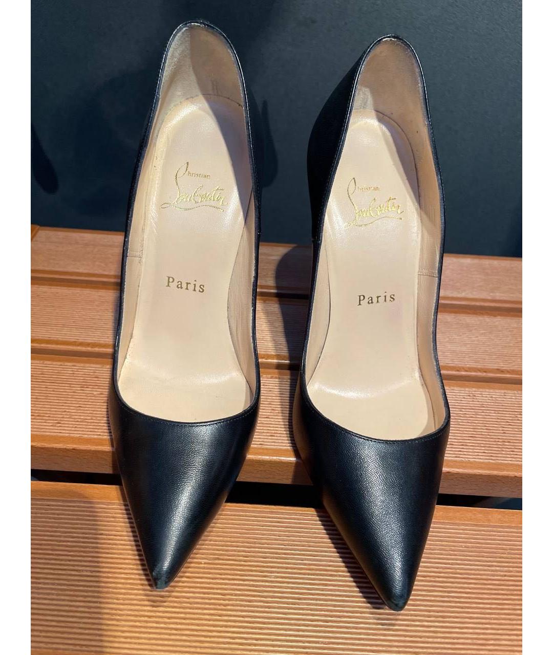 CHRISTIAN LOUBOUTIN Черные кожаные туфли, фото 2