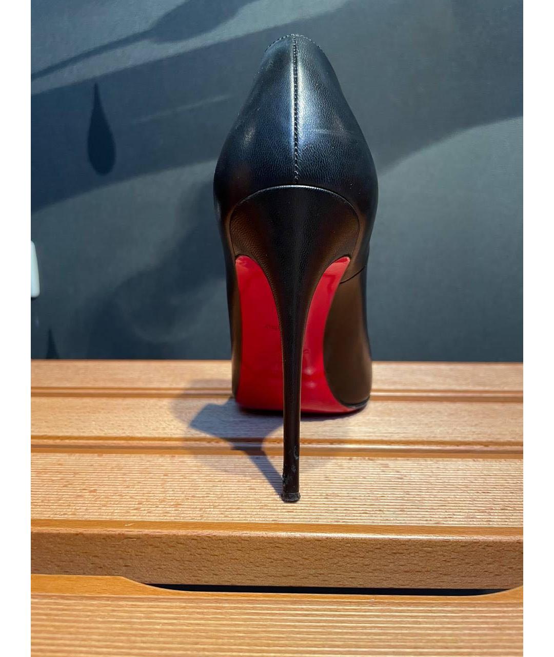 CHRISTIAN LOUBOUTIN Черные кожаные туфли, фото 4