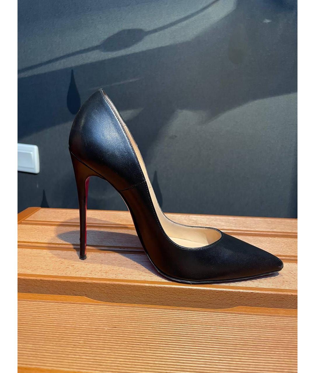 CHRISTIAN LOUBOUTIN Черные кожаные туфли, фото 6