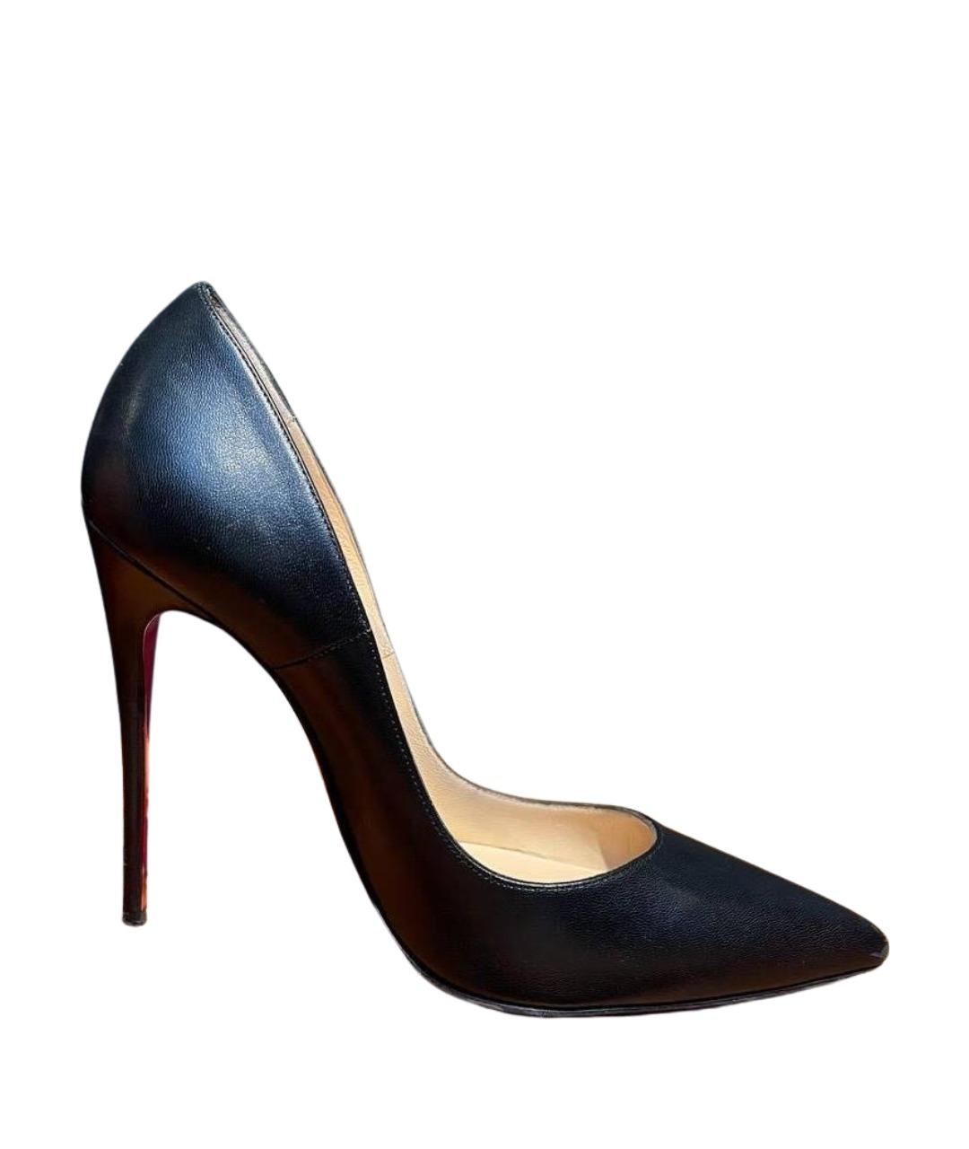 CHRISTIAN LOUBOUTIN Черные кожаные туфли, фото 1