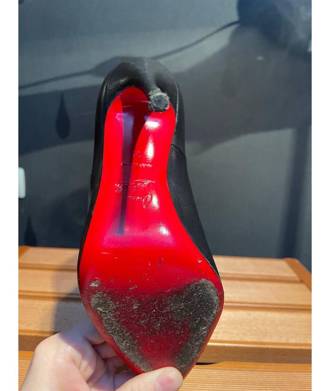 CHRISTIAN LOUBOUTIN Черные кожаные туфли, фото 5