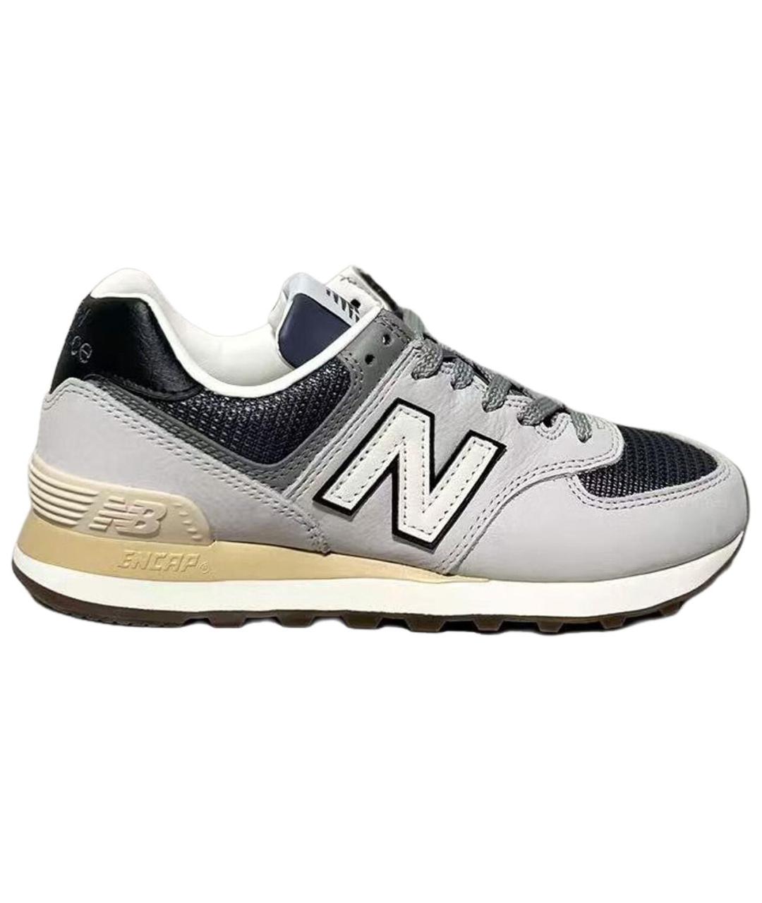 NEW BALANCE Серые кожаные кроссовки, фото 1