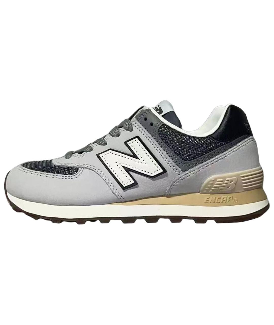 NEW BALANCE Серые кожаные кроссовки, фото 2