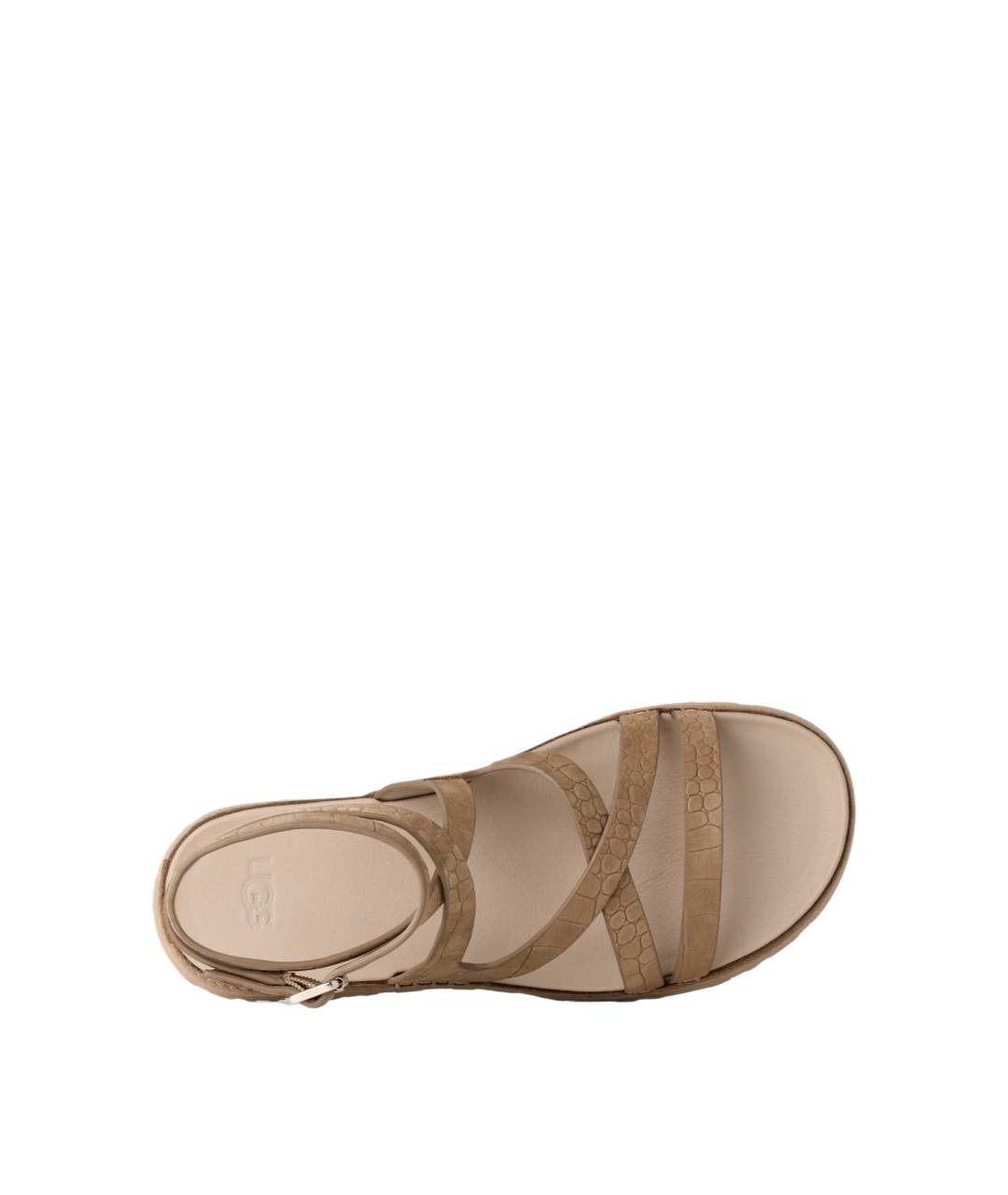 UGG AUSTRALIA Бежевые кожаные сандалии, фото 3