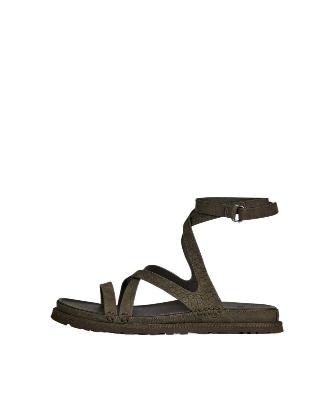 UGG AUSTRALIA Серые кожаные сандалии, фото 2