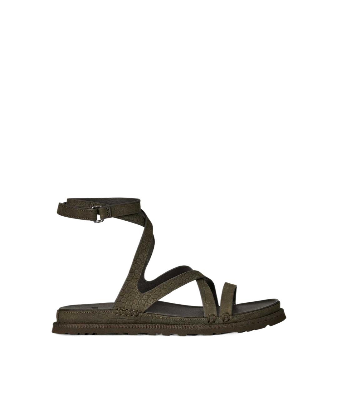 UGG AUSTRALIA Серые кожаные сандалии, фото 1