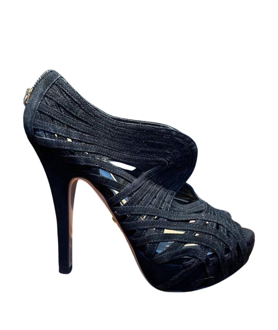 PRADA Черные замшевые босоножки, фото 1