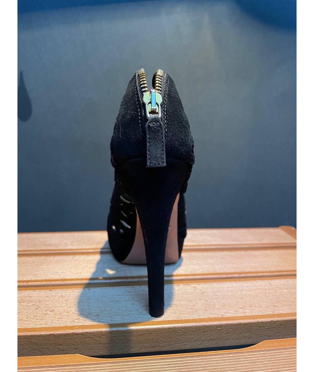 PRADA Черные замшевые босоножки, фото 4
